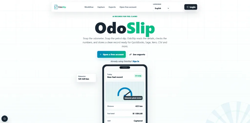 AI-Fuel slip and odometer capture tool